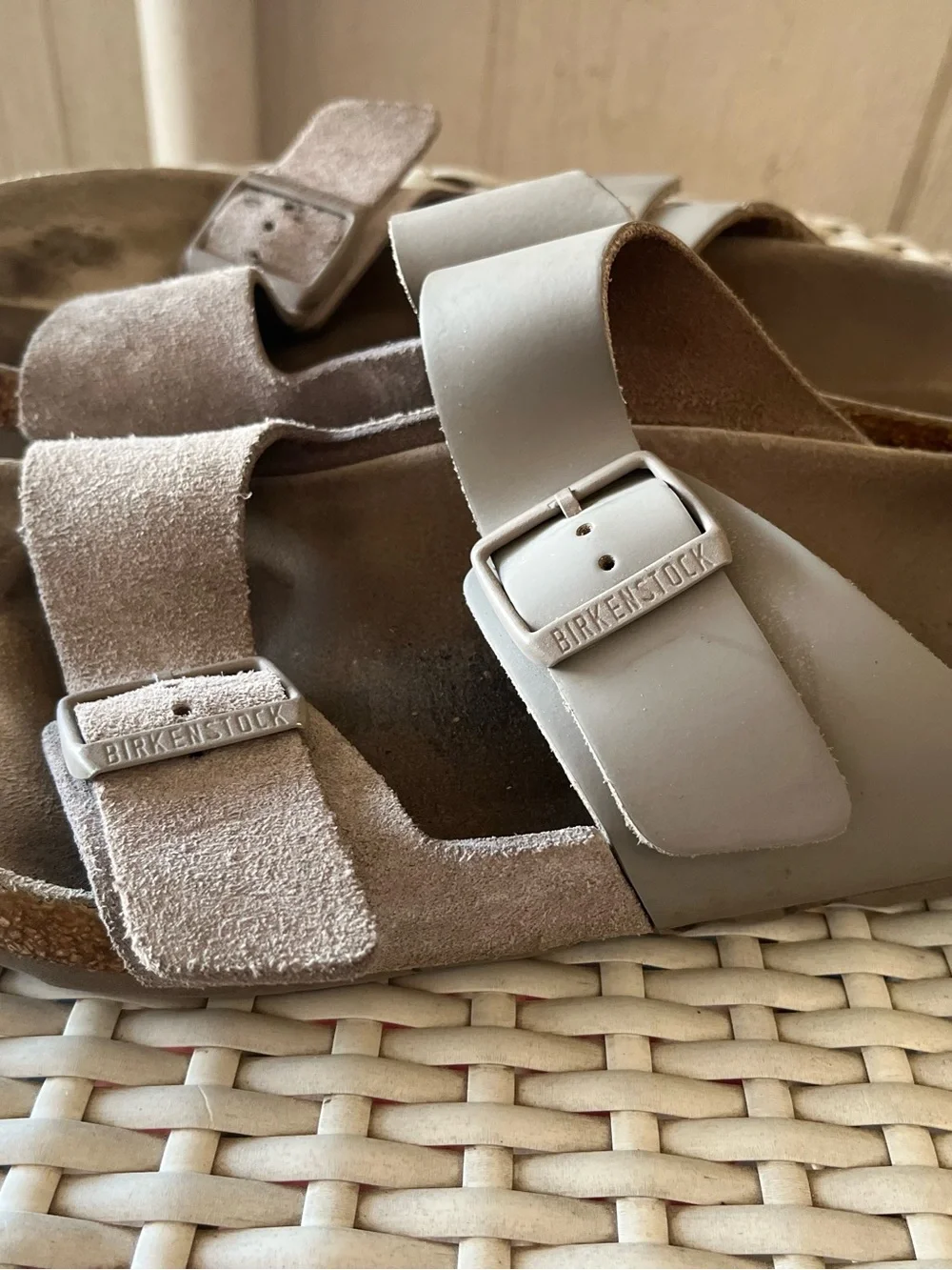 Birkenstock Neutral Beige Two-Strap Comfort Sandals 42